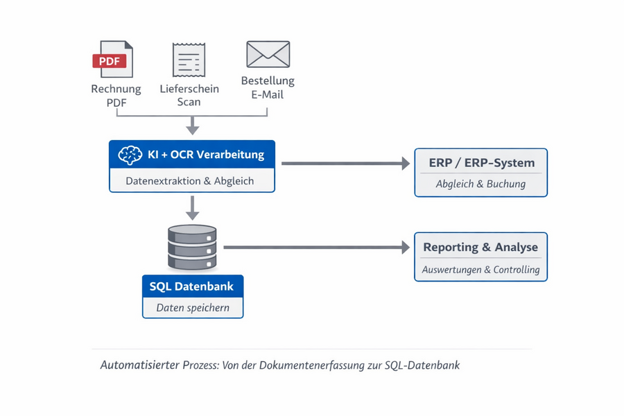Automatisierter Prozess von der Dokumentenerfassung zur SQL Datenbank